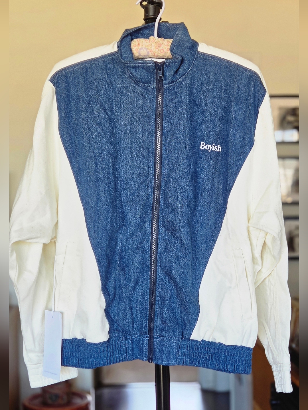 Boyish Denim Color Block Track Jacket Nwt